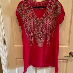 Johnny Was Pink Tunic Size S